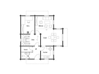Fertighaus Hochkönig von TIROLIA Ausbauhaus ab 142962€, Blockhaus Grundriss 2