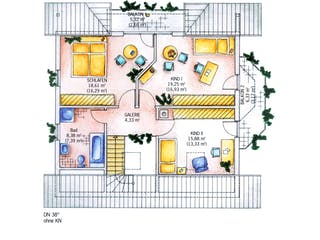 Fertighaus Hohenlohe family von Keitel-Haus, Satteldach-Klassiker Grundriss 2