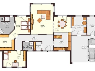 Fertighaus Bungalow 163 von Zimmermann Haus Schlüsselfertig ab 346375€, Bungalow Grundriss 1
