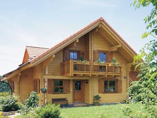 Blockhaus Doll B113 von Frammelsberger R. Ingenieur-Holzbau, Blockhaus Außenansicht 1