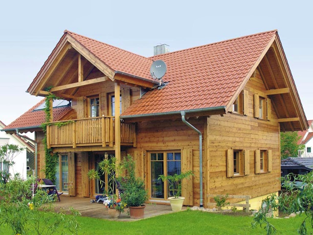 Blockhaus B136 Hodapp von Frammelsberger R. Ingenieur-Holzbau, Blockhaus Außenansicht 1