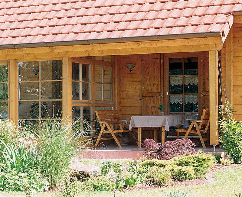 Blockhaus B162 Sutter von Frammelsberger R. Ingenieur-Holzbau, Blockhaus Außenansicht 2