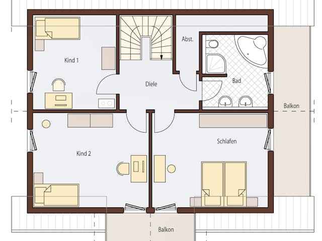 Blockhaus B165 Griesmayer von Frammelsberger R. Ingenieur-Holzbau, Blockhaus Grundriss 1