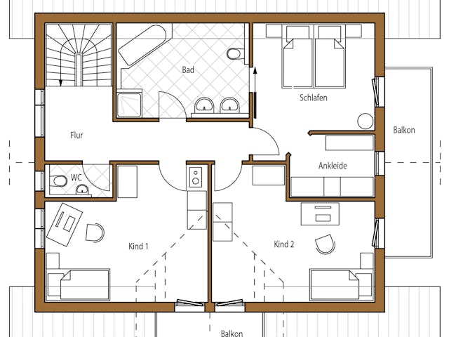 Blockhaus B167 von Frammelsberger Holzbau, Blockhaus Grundriss 1 Blockhaus B167 von Frammelsberger Holzbau, Blockhaus Grundriss 1
