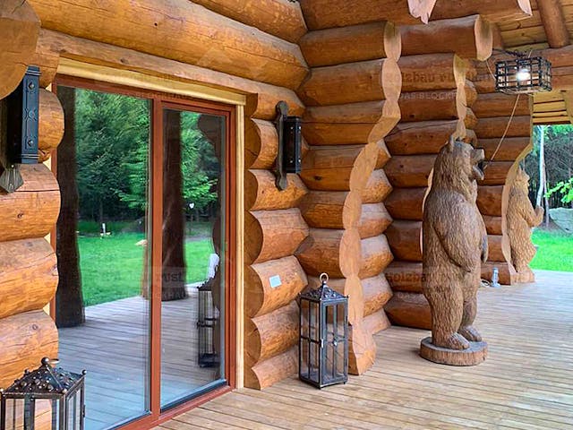 Blockhaus Blockhaus Lavanda von Holzbau rustikal - Blockhäuser Bausatzhaus ab 273288€, Satteldach-Klassiker Außenansicht 4