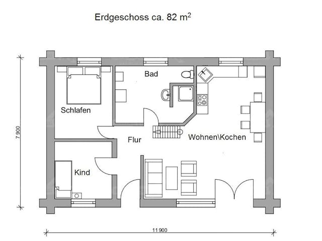 Blockhaus Blockhaus Zossen von Holzbau Rustikal - Blockhäuser Bausatzhaus ab 121600€, Blockhaus Grundriss 1 Blockhaus Blockhaus Zossen von Holzbau Rustikal - Blockhäuser Bausatzhaus ab 121600€, Blockhaus Grundriss 1