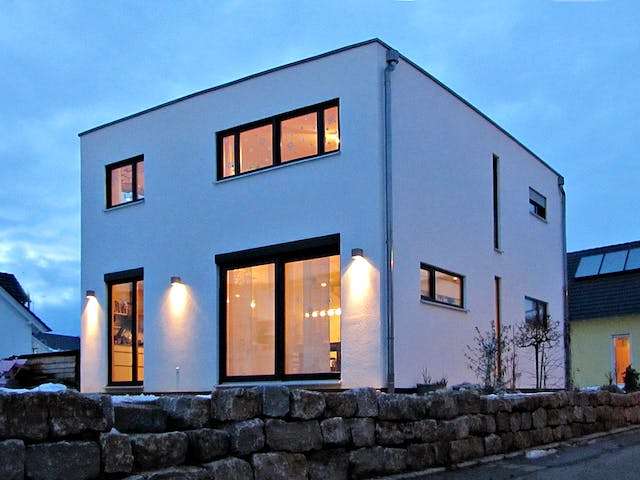 Fertighaus Homestory 044 von Lehner Haus Schlüsselfertig ab 322270€, Cubushaus Außenansicht 2