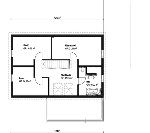 Fertighaus Homestory 093 von Lehner Haus Schlüsselfertig ab 300000€, Satteldach-Klassiker Grundriss 1
