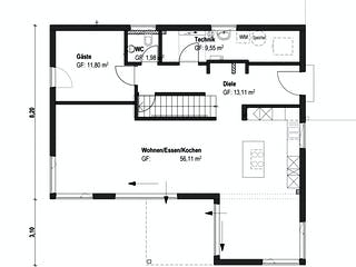Fertighaus Homestory 093 von Lehner Haus Schlüsselfertig ab 390000€, Satteldach-Klassiker Grundriss 2