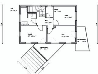 Fertighaus Homestory 101 von Lehner Haus Schlüsselfertig ab 315250€, Satteldach-Klassiker Grundriss 1