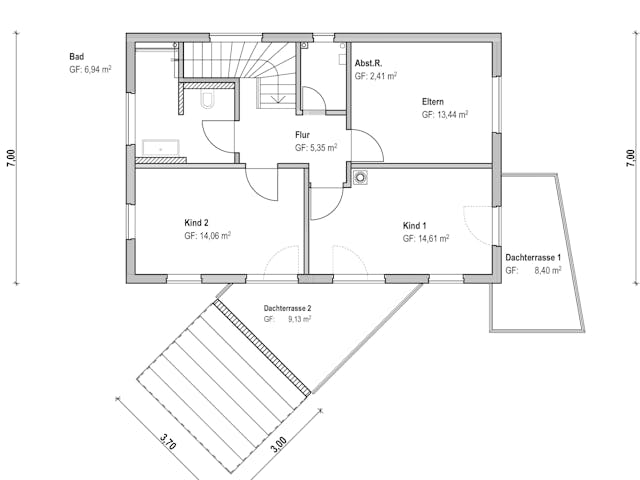 Fertighaus Homestory 101 von LEHNER HAUS Schlüsselfertig ab 315250€, Satteldach-Klassiker Grundriss 1 Fertighaus Homestory 101 von LEHNER HAUS Schlüsselfertig ab 315250€, Satteldach-Klassiker Grundriss 1
