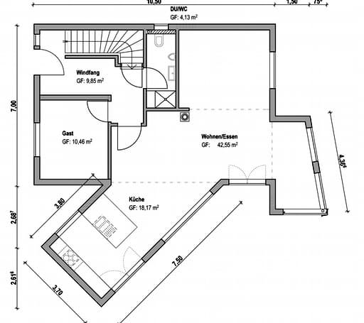 Fertighaus Homestory 101 von Lehner Haus Schlüsselfertig ab 242500€, Satteldach-Klassiker Grundriss 2