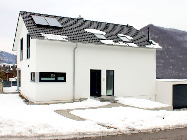Fertighaus Homestory 114 von Lehner Haus Schlüsselfertig ab 396500€, Satteldach-Klassiker Außenansicht 5