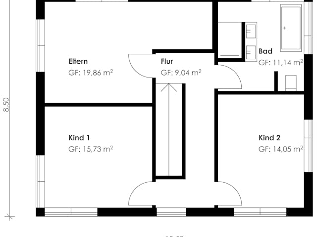 Fertighaus Homestory 135 von LEHNER HAUS Schlüsselfertig ab 336700€, Satteldach-Klassiker Grundriss 1