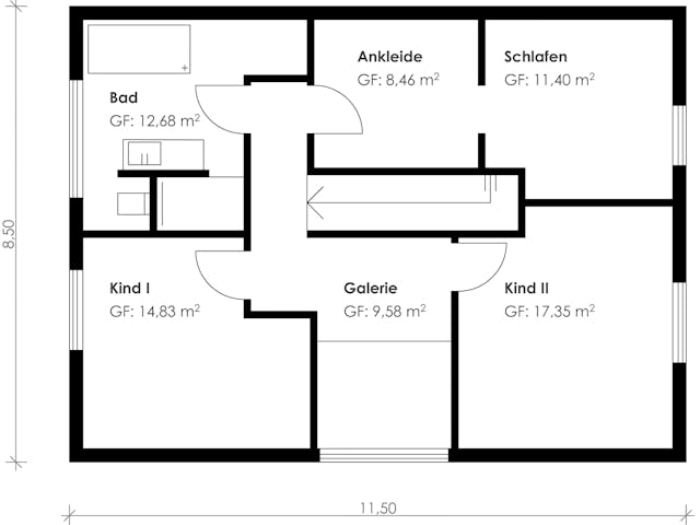 Fertighaus Homestory 139 von LEHNER HAUS Schlüsselfertig ab 466570€, Satteldach-Klassiker Grundriss 1 Fertighaus Homestory 139 von LEHNER HAUS Schlüsselfertig ab 466570€, Satteldach-Klassiker Grundriss 1