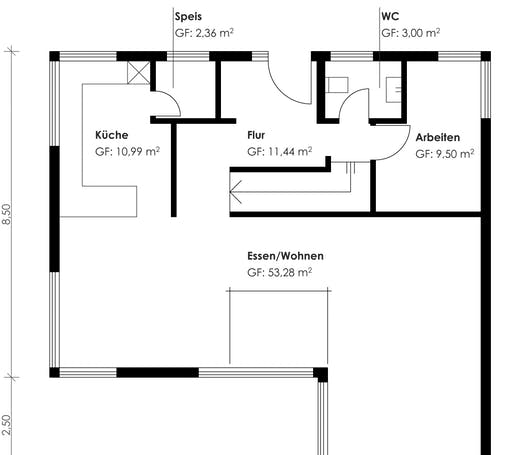 Fertighaus Homestory 139 von Lehner Haus Schlüsselfertig ab 358900€, Satteldach-Klassiker Grundriss 1