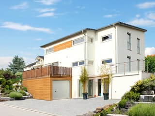 Fertighaus Homestory 188 von Lehner Haus Schlüsselfertig ab 366600€, Satteldach-Klassiker Außenansicht 1 Fertighaus Homestory 188 von Lehner Haus Schlüsselfertig ab 366600€, Satteldach-Klassiker Außenansicht 1