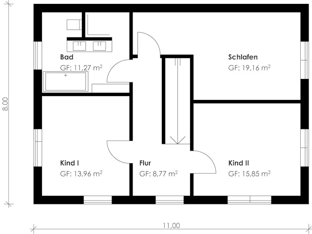Fertighaus Homestory 190 von LEHNER HAUS Schlüsselfertig ab 399100€, Satteldach-Klassiker Grundriss 1