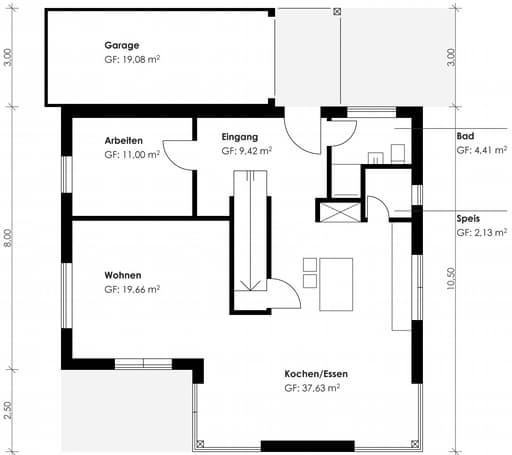 Fertighaus Homestory 190 von Lehner Haus Schlüsselfertig ab 307000€, Satteldach-Klassiker Grundriss 2
