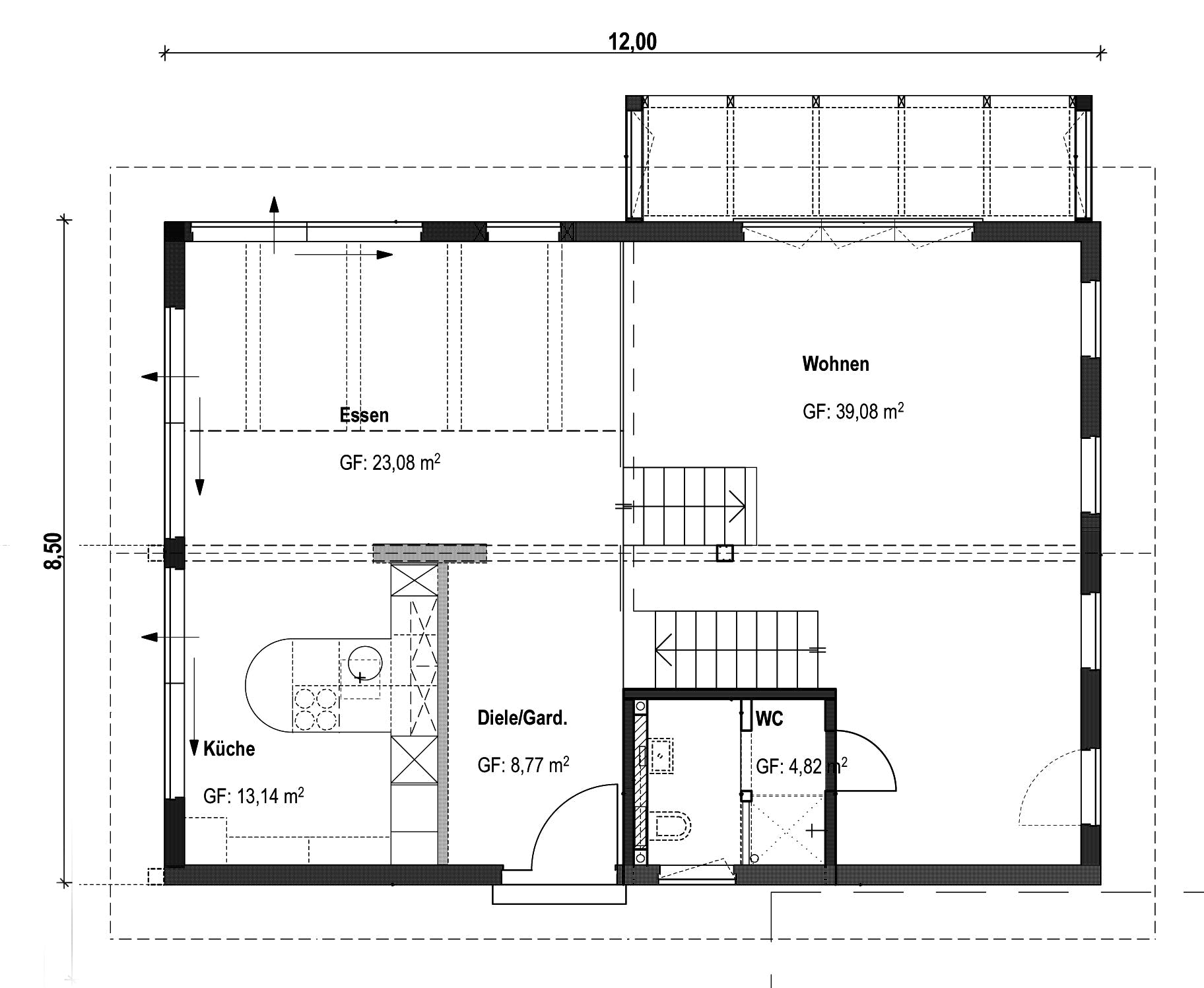 Fertighaus Homestory 193 von Lehner Haus Schlüsselfertig ab 432900€, Satteldach-Klassiker Grundriss 1