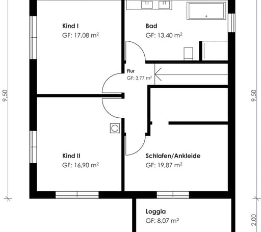 Fertighaus Homestory 215 von Lehner Haus Schlüsselfertig ab 277000€, Stadtvilla Grundriss 1
