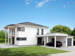 Fertighaus Homestory 244 von Lehner Haus Schlüsselfertig ab 390000€, Stadtvilla Außenansicht 2 Fertighaus Homestory 244 von Lehner Haus Schlüsselfertig ab 390000€, Stadtvilla Außenansicht 2