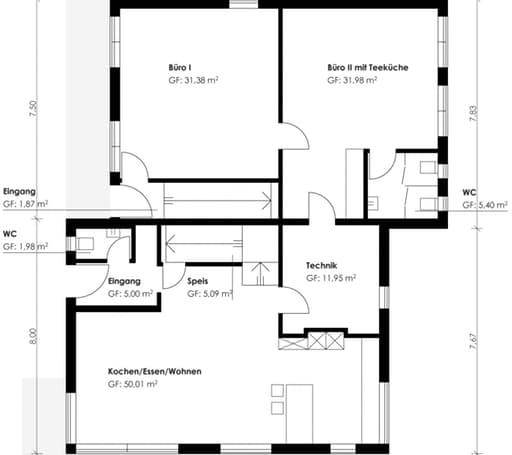 Fertighaus Homestory 256 von Lehner Haus Schlüsselfertig ab 575000€, Satteldach-Klassiker Grundriss 2