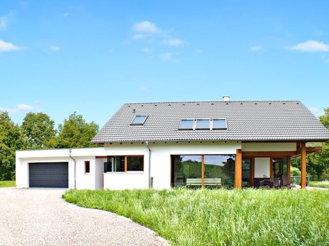 Fertighaus Homestory 308 von LEHNER HAUS Schlüsselfertig ab 538720€, Fachwerk Außenansicht 1 Fertighaus Homestory 308 von LEHNER HAUS Schlüsselfertig ab 538720€, Fachwerk Außenansicht 1