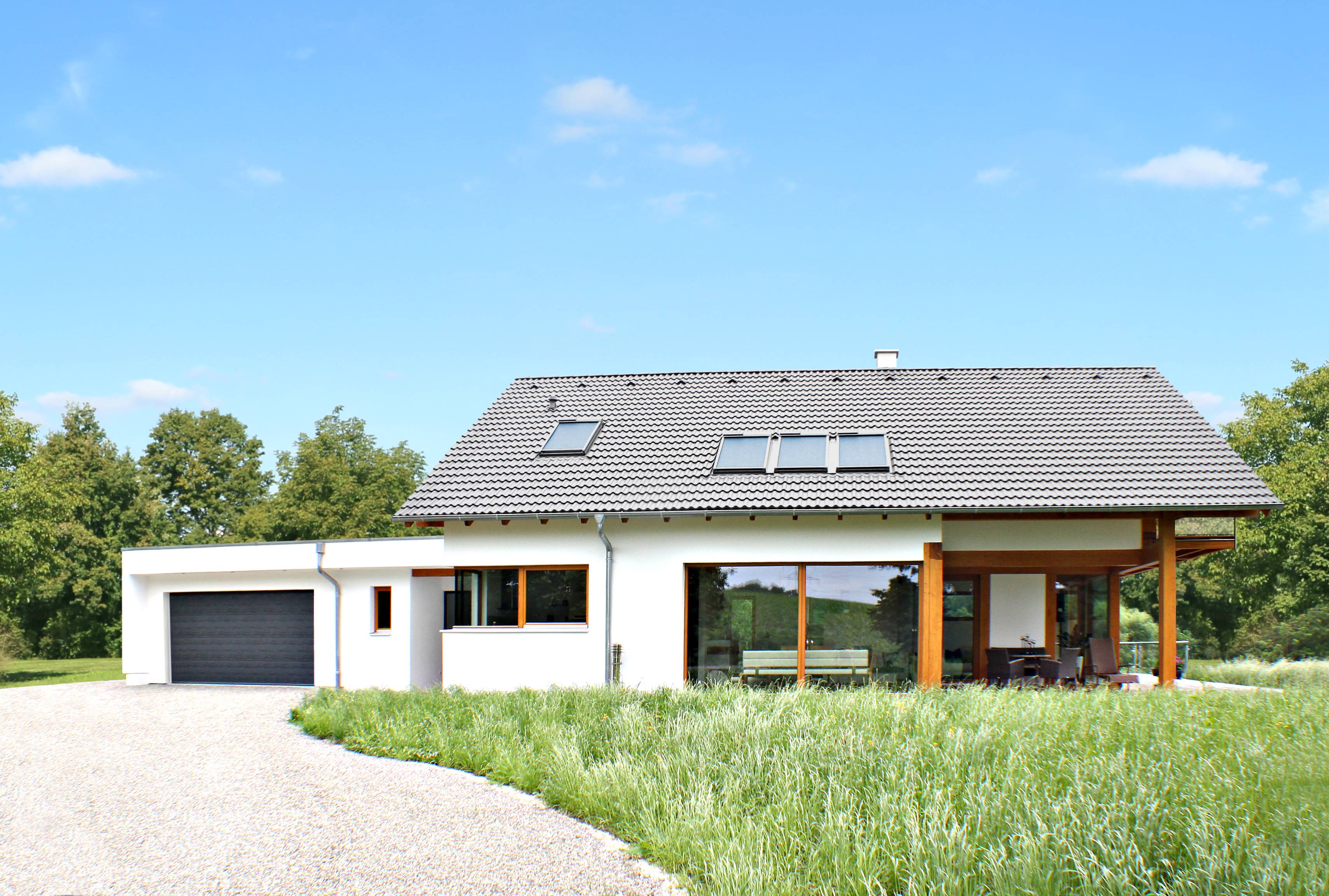 Fertighaus Homestory 308 von Lehner Haus Schlüsselfertig ab 538720€, Fachwerk Außenansicht 1