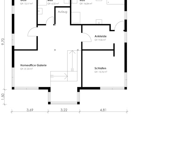 Fertighaus Homestory 359 von LEHNER HAUS Schlüsselfertig ab 456950€, Satteldach-Klassiker Grundriss 1