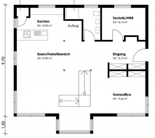 Fertighaus Homestory 359 von Lehner Haus Schlüsselfertig ab 351500€, Satteldach-Klassiker Grundriss 2