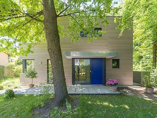 Fertighaus Gartenblick von Huber Holzbau, Cubushaus Außenansicht 4