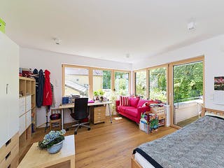 Fertighaus Gartenblick von Huber Holzbau, Cubushaus Innenansicht 5