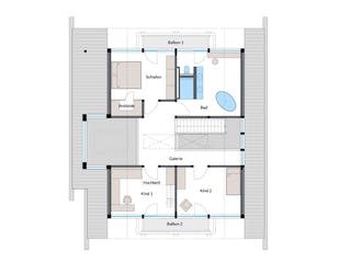 Fertighaus HUF Haus ART 4 Beispiel 6 von HUF HAUS, Fachwerk Grundriss 2