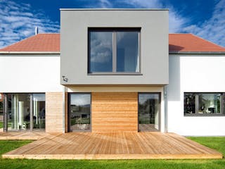 Fertighaus Aspenbusch von Hunoldhaus, Satteldach-Klassiker Außenansicht 3