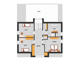 Fertighaus Aspenbusch von Hunoldhaus, Satteldach-Klassiker Grundriss 2