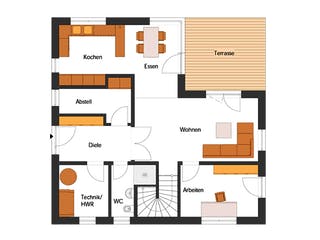 Fertighaus Brandesbachtal von Hunoldhaus, Stadtvilla Grundriss 1