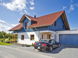 Fertighaus Hainich von Hunoldhaus, Satteldach-Klassiker Außenansicht 2