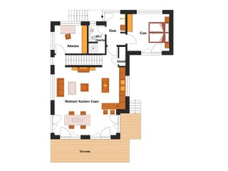 Fertighaus Klosterholz von Hunoldhaus, Cubushaus Grundriss 1
