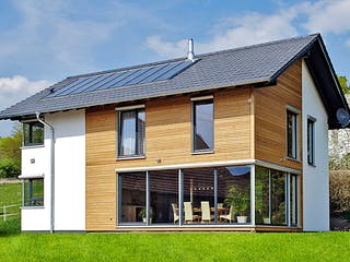 Fertighaus Maientännig von Hunoldhaus, Satteldach-Klassiker Außenansicht 1