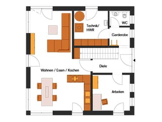 Fertighaus Raufenschlag von Hunoldhaus, Stadtvilla Grundriss 1