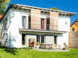 Fertighaus Schwarzatal von Hunoldhaus, Pultdachhaus Außenansicht 1