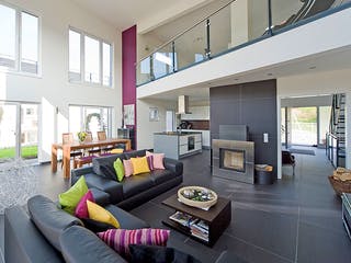 Fertighaus Seiffahrtsburg von Hunoldhaus, Pultdachhaus Innenansicht 1