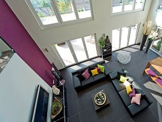 Fertighaus Seiffahrtsburg von Hunoldhaus, Pultdachhaus Innenansicht 4