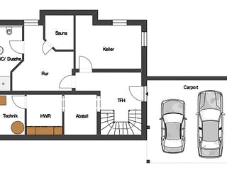 Fertighaus Tännreisig von Hunoldhaus, Satteldach-Klassiker Grundriss 1