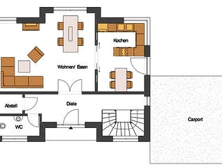 Fertighaus Tännreisig von Hunoldhaus, Satteldach-Klassiker Grundriss 2
