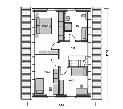 Massivhaus Alto 530 von Heinz von Heiden Schlüsselfertig ab 275425.0€, Satteldach-Klassiker Grundriss 2