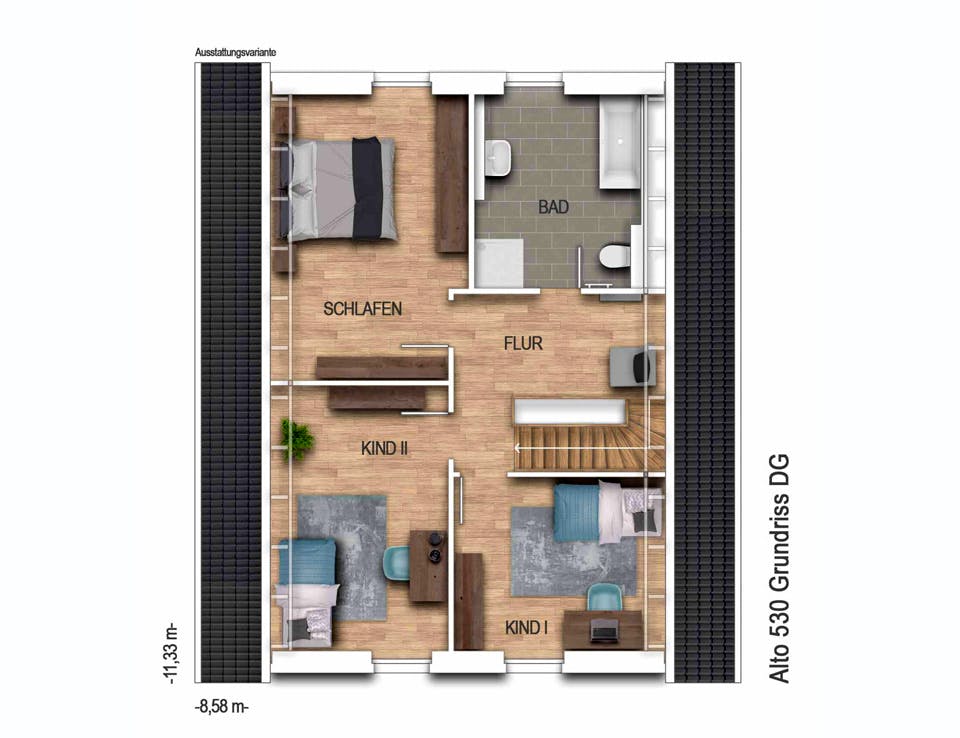 Massivhaus Alto 530 von Heinz von Heiden Schlüsselfertig ab 294191€, Satteldach-Klassiker Grundriss 2