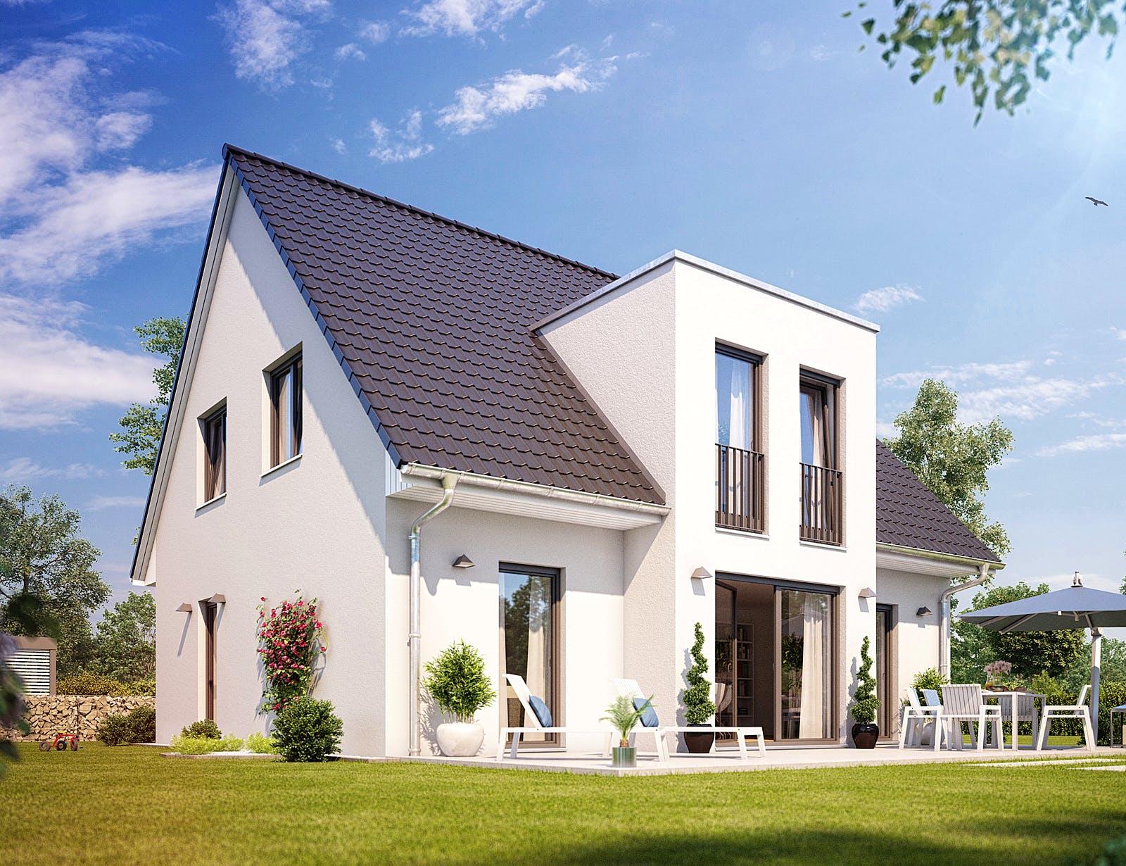 Massivhaus Alto 610 von Heinz von Heiden Schlüsselfertig ab 286617.375€, Satteldach-Klassiker Außenansicht 1