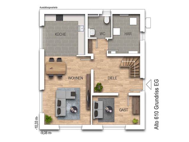 Massivhaus Alto 610 von Heinz von Heiden Zentrale Schlüsselfertig ab 309538€, Satteldach-Klassiker Grundriss 1 Massivhaus Alto 610 von Heinz von Heiden Zentrale Schlüsselfertig ab 309538€, Satteldach-Klassiker Grundriss 1
